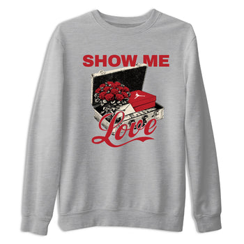 Best Sneakerfits graphic tee – Perfect Valentine's Day outfits to match Air Jordan 4 Valentines Day – Show Me Love Tee Heather Grey 2