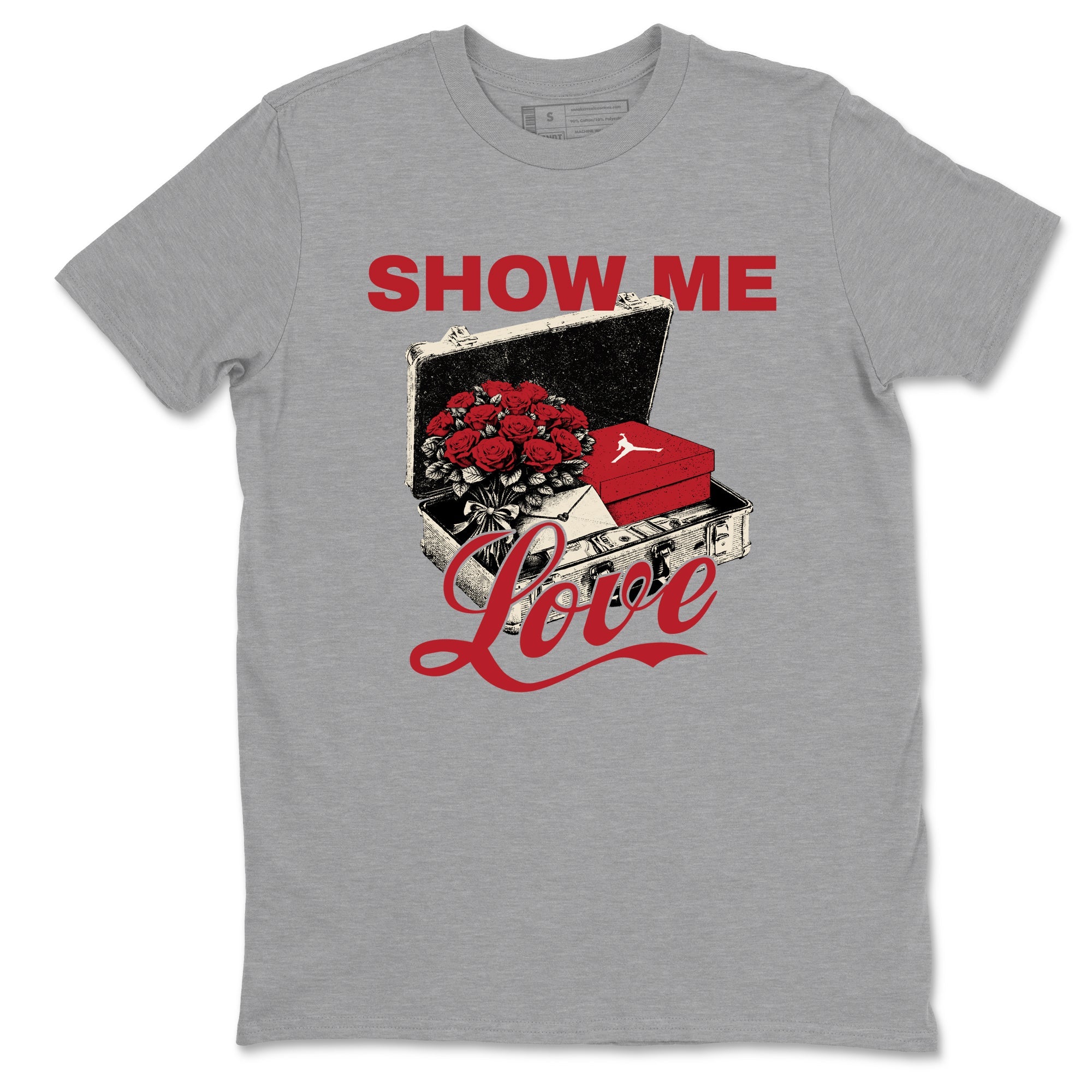 Best Sneakerfits graphic tee – Perfect Valentine's Day outfits to match Air Jordan 4 Valentines Day – Show Me Love Tee Heather Grey 2