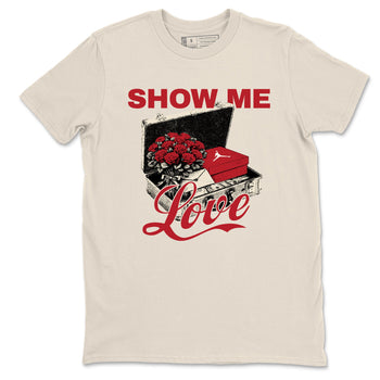 Best Sneakerfits graphic tee – Perfect Valentine's Day outfits to match Air Jordan 4 Valentines Day – Show Me Love Tee Natural 2