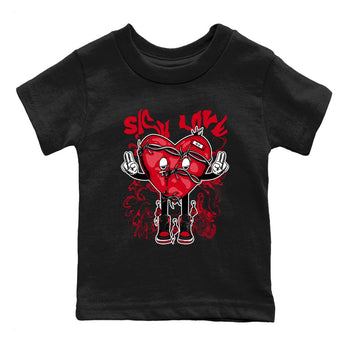 1s '85 Bred shirts to match jordans Sick Love best t shirts to wear with jordans AJ1 Retro High OG '85 Bred match shoes to clothes SNRT Sneaker Tees Youth Baby Black 2 tee