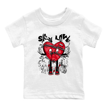 1s '85 Bred shirts to match jordans Sick Love best t shirts to wear with jordans AJ1 Retro High OG '85 Bred match shoes to clothes SNRT Sneaker Tees Youth Baby White 2 tee
