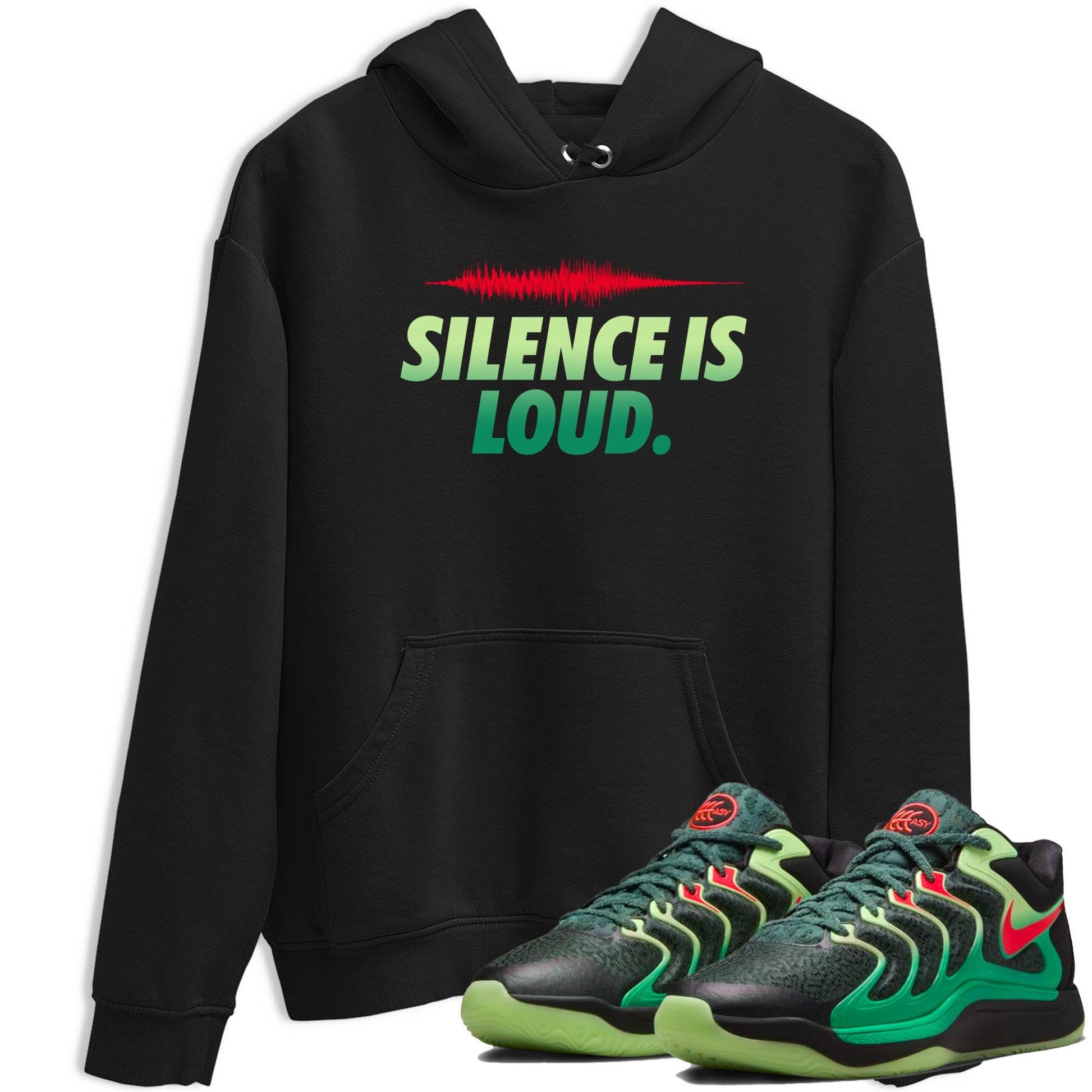 Sneaker Threads – Sneaker Tees To Match Nike KD 17 Easy Money Sniper – Silence Is Loud Graphic Tee Black 1. Perfect for Jordan releases 2025 colorways. Perfect for Kevin Durant sneaker releases and Easy Money basketball colorways loved by hoopers in 2025.