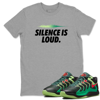 Sneaker Threads – Sneaker Tees To Match Nike KD 17 Easy Money Sniper – Silence Is Loud Graphic Tee Heather Grey 1. Perfect for Jordan releases 2025 colorways. Perfect for Kevin Durant sneaker releases and Easy Money basketball colorways loved by hoopers in 2025.