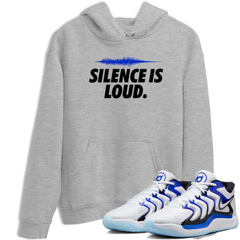 Sneaker Threads – Sneaker Tees To Match Nike KD 17 Penny – Silence Is Loud Graphic Tee Heather Grey 1. Perfect for Jordan releases 2025 colorways. Perfect for Kevin Durant basketball sneaker releases and retro Penny-inspired 2025 colorways.