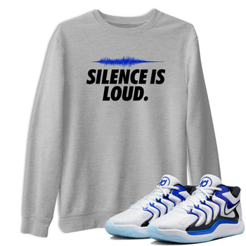 Sneaker Threads – Sneaker Tees To Match Nike KD 17 Penny – Silence Is Loud Graphic Tee Heather Grey 1. Perfect for Jordan releases 2025 colorways. Perfect for Kevin Durant basketball sneaker releases and retro Penny-inspired 2025 colorways.