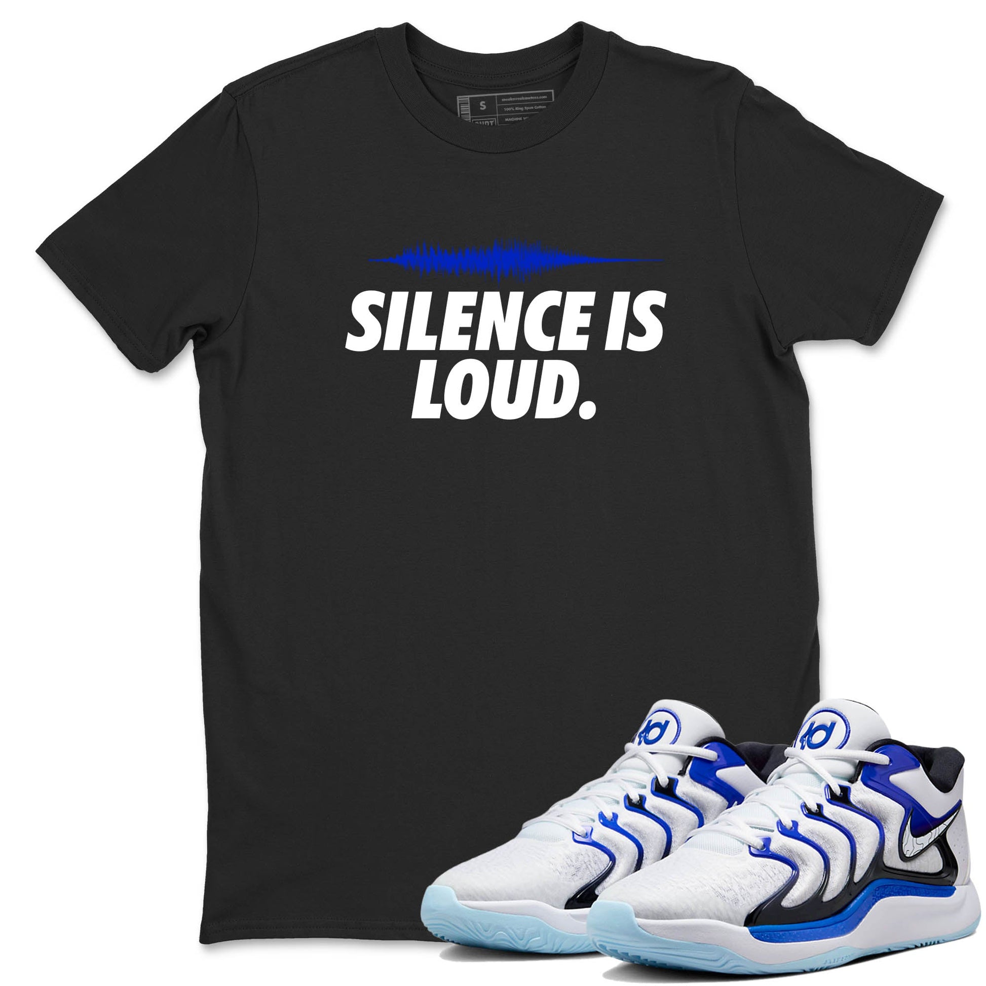 Sneaker Threads – Sneaker Tees To Match Nike KD 17 Penny – Silence Is Loud Graphic Tee Black 1. Perfect for Jordan releases 2025 colorways. Perfect for Kevin Durant basketball sneaker releases and retro Penny-inspired 2025 colorways.