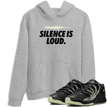 Sneaker Threads – Sneaker Tees To Match Nike KD 18 Halloween – Silence is Loud Graphic Tee Heather Grey 1. Perfect for Jordan releases 2025 colorways. Perfect for Kevin Durant sneaker releases and Halloween 2025 colorways.