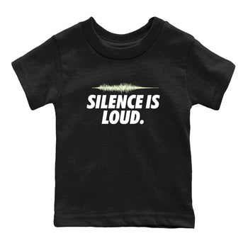 Sneaker Threads – Sneaker Tees To Match Nike KD 18 Halloween – Silence is Loud Youth Graphic Tee Black 2. Perfect for Jordan releases 2025 colorways. Perfect for Kevin Durant sneaker releases and Halloween 2025 colorways.