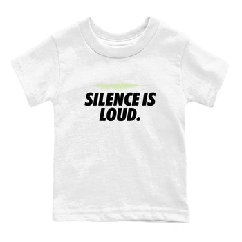 Sneaker Threads – Sneaker Tees To Match Nike KD 18 Halloween – Silence is Loud Youth Graphic Tee White 2. Perfect for Jordan releases 2025 colorways. Perfect for Kevin Durant sneaker releases and Halloween 2025 colorways.