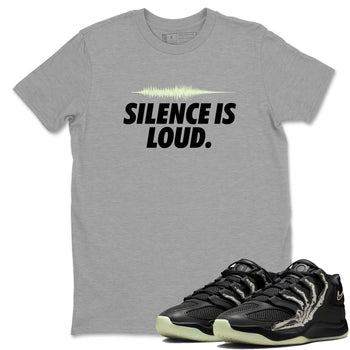 Sneaker Threads – Sneaker Tees To Match Nike KD 18 Halloween – Silence is Loud Graphic Tee Heather Grey 1. Perfect for Jordan releases 2025 colorways. Perfect for Kevin Durant sneaker releases and Halloween 2025 colorways.