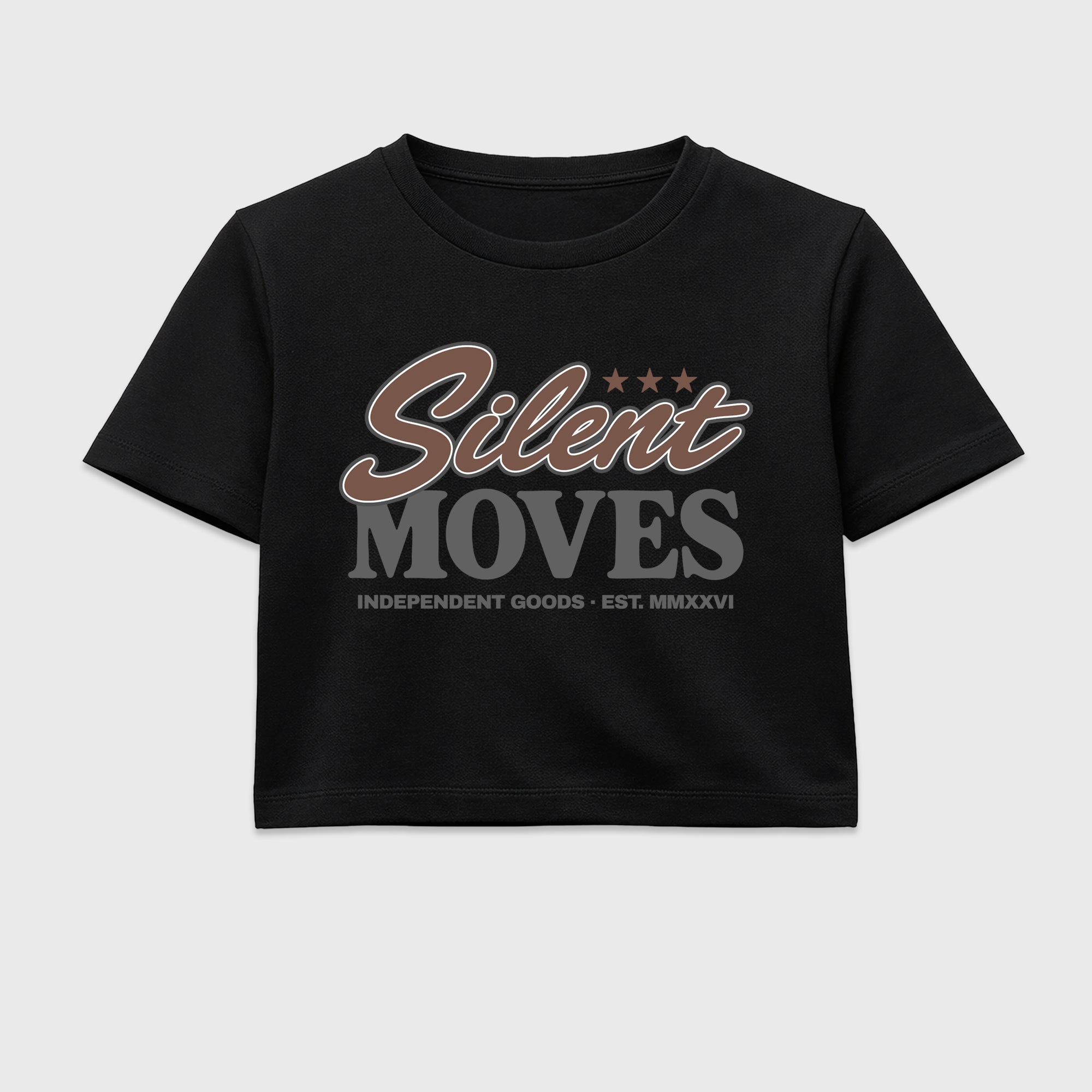 Silent Moves women’s crop tee designed to match the Air Jordan 4 London, featuring coordinated Black 2 options for a perfect streetwear vibe.