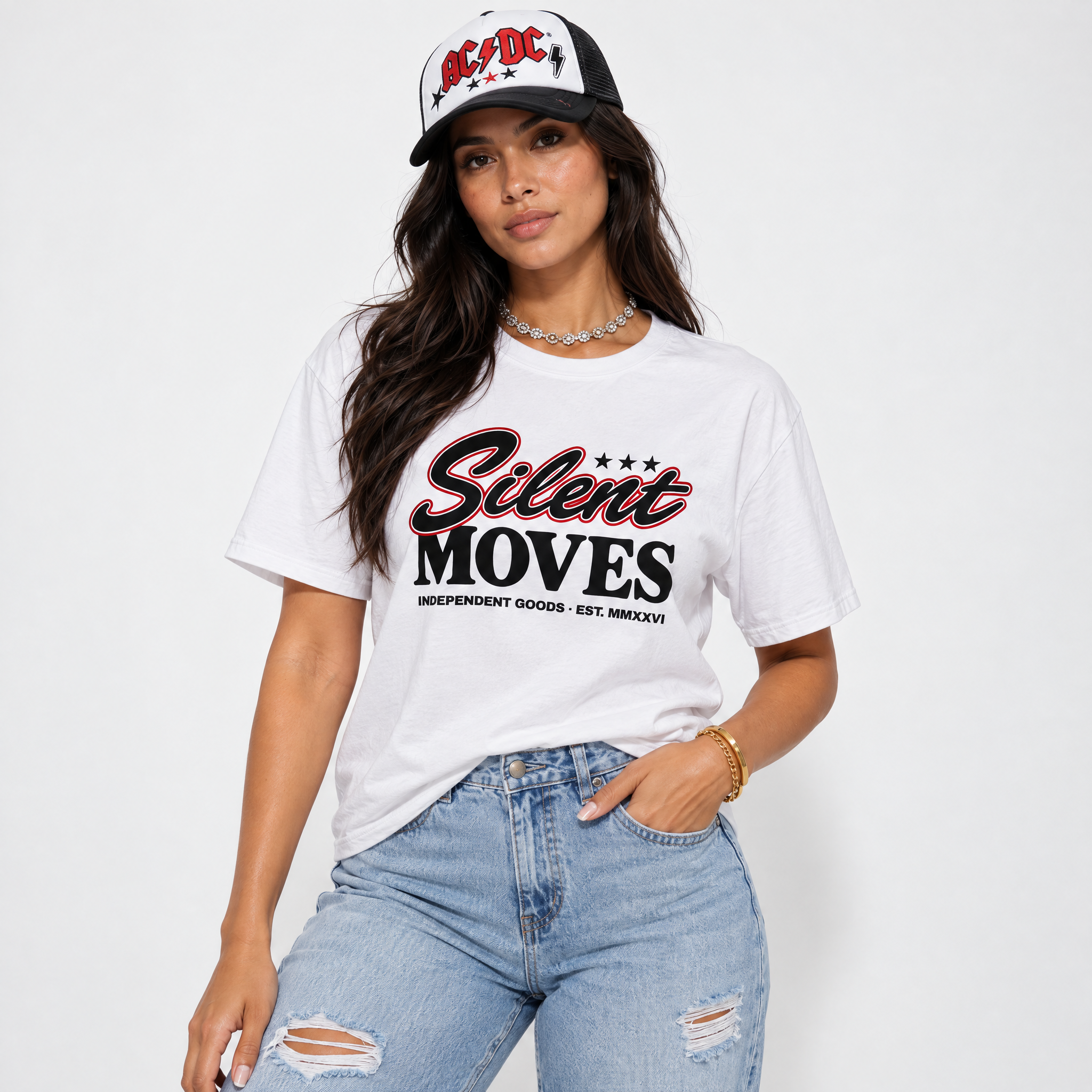 Silent Moves Graphic T-Shirt featuring original streetwear artwork designed to match the Air Jordan 9 True Red. White 1 Graphic T-Shirt.