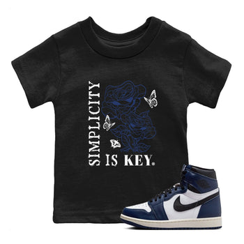 1s Midnight Navy shirts to match jordans Simplicity Is Key sneaker match tees Air Jordan 1 Midnight Navy match shoes to clothes SNRT Sneaker Tees Youth Baby Black 1 tee