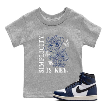 1s Midnight Navy shirts to match jordans Simplicity Is Key sneaker match tees Air Jordan 1 Midnight Navy match shoes to clothes SNRT Sneaker Tees Youth Baby Heather Grey 1 tee