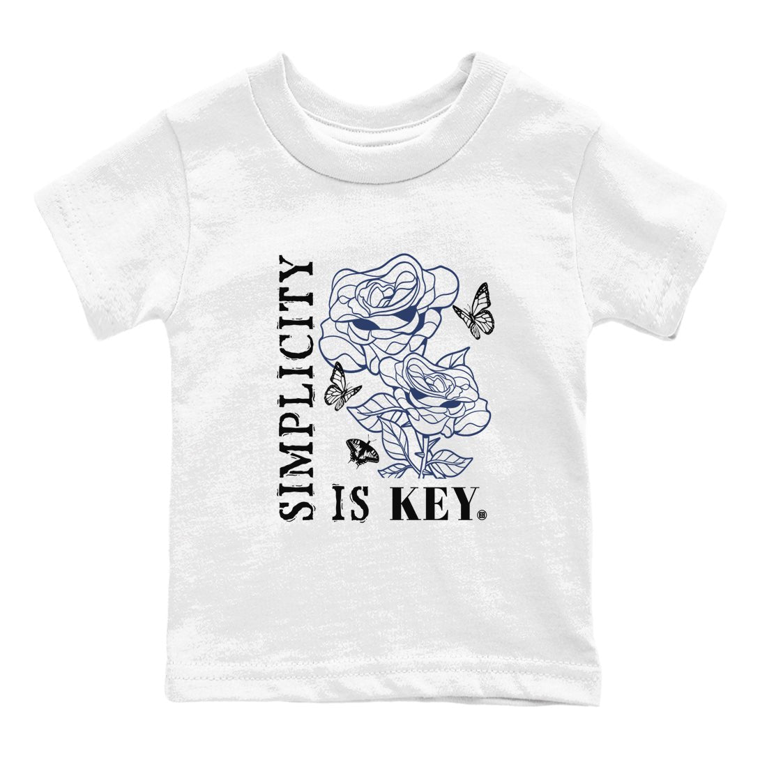 1s Midnight Navy shirts to match jordans Simplicity Is Key sneaker match tees Air Jordan 1 Midnight Navy match shoes to clothes SNRT Sneaker Tees Youth Baby White 2 tee