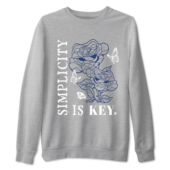 1s Midnight Navy shirts to match jordans Simplicity Is Key sneaker match tees Air Jordan 1 Midnight Navy match shoes to clothes SNRT Sneaker Tees unisex cotton Heather Grey 2 shirts