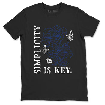 1s Midnight Navy shirts to match jordans Simplicity Is Key sneaker match tees Air Jordan 1 Midnight Navy match shoes to clothes SNRT Sneaker Tees unisex cotton Black 2 shirts