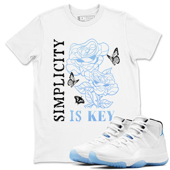 11s Legend Blue shirts to match jordans Simplicity Is Key sneaker match tees Air Jordan 11 Retro Legend Blue match shoes to clothes SNRT Sneaker Tees unisex cotton White 1 shirts