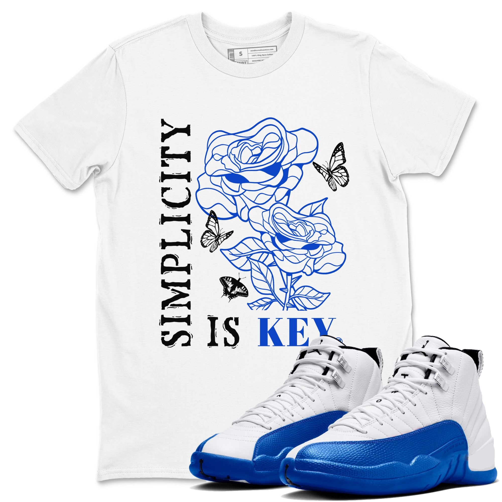 Air Jordan 12 Blueberry Shirts To Match Jordans Simplicity Is Key sneaker match tees Air Jordan 12 Blueberry Tee SNRT Sneaker Release Tees unisex cotton White 1 crew neck shirts
