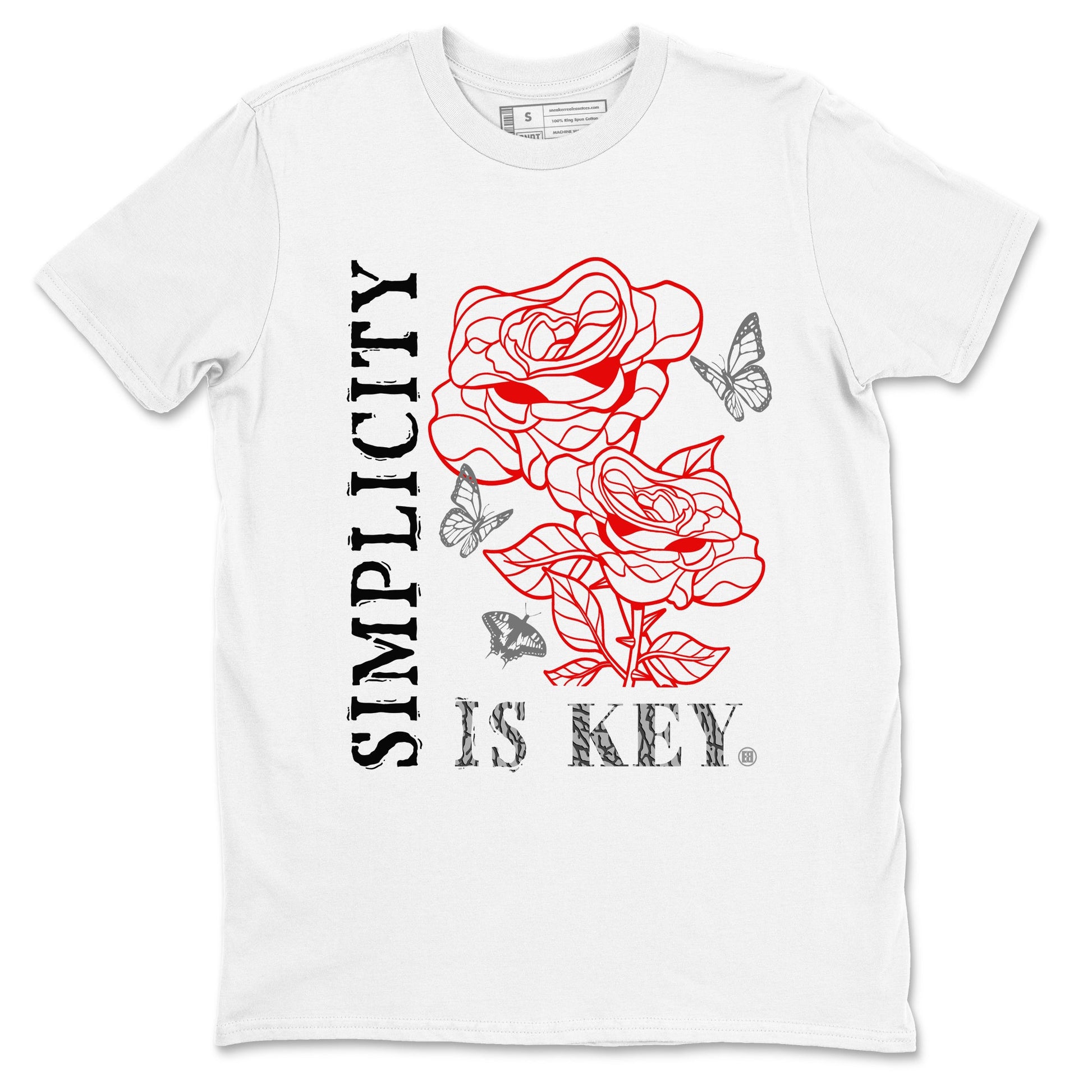3s Black Cement shirts to match jordans Simplicity Is Key sneaker match tees Air Jordan 3 Retro OG Black Cement match shoes to clothes SNRT Sneaker Tees unisex cotton White 2 shirts