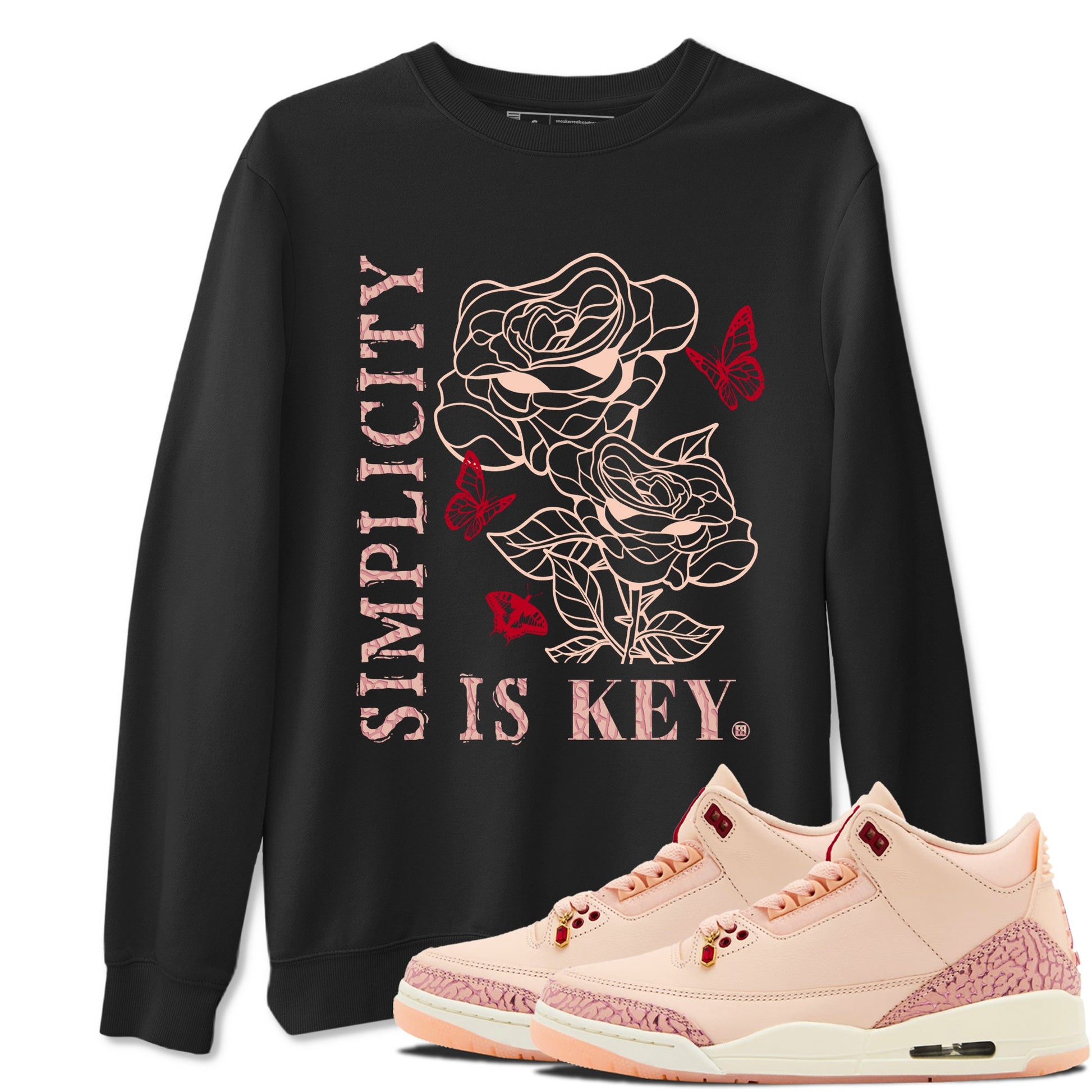 3s Valentines Day shirts to match jordans Simplicity Is Key best t shirts to wear with jordans Air Jordan 3 Valentines Day match shoes to clothes SNRT Sneaker Tees unisex cotton Black 1 shirts