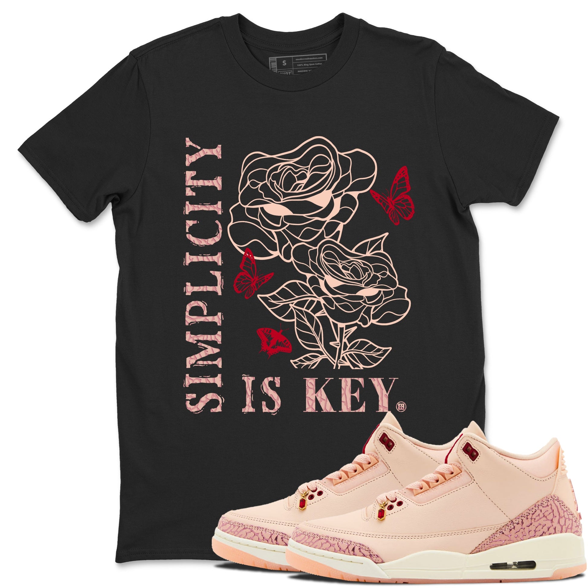 3s Valentines Day shirts to match jordans Simplicity Is Key best t shirts to wear with jordans Air Jordan 3 Valentines Day match shoes to clothes SNRT Sneaker Tees unisex cotton Black 1 shirts