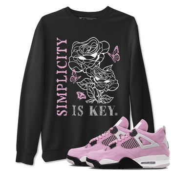 4s Orchid shirts to match jordans Simplicity Is Key sneaker match tees Air Jordan 4 Orchid match shoes to clothes SNRT Sneaker Tees unisex cotton Black 1 shirts