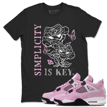 4s Orchid shirts to match jordans Simplicity Is Key sneaker match tees Air Jordan 4 Orchid match shoes to clothes SNRT Sneaker Tees unisex cotton Black 1 shirts