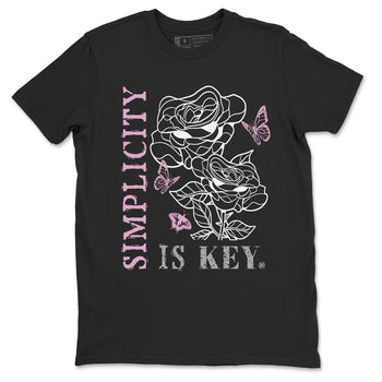 4s Orchid shirts to match jordans Simplicity Is Key sneaker match tees Air Jordan 4 Orchid match shoes to clothes SNRT Sneaker Tees unisex cotton Black 2 shirts
