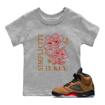 5s Archaeo Brown shirts to match jordans Simplicity Is Key sneaker match tees Air Jordan 5 Archaeo Brown match shoes to clothes SNRT Sneaker Tees Youth Baby Heather Grey 1 tee