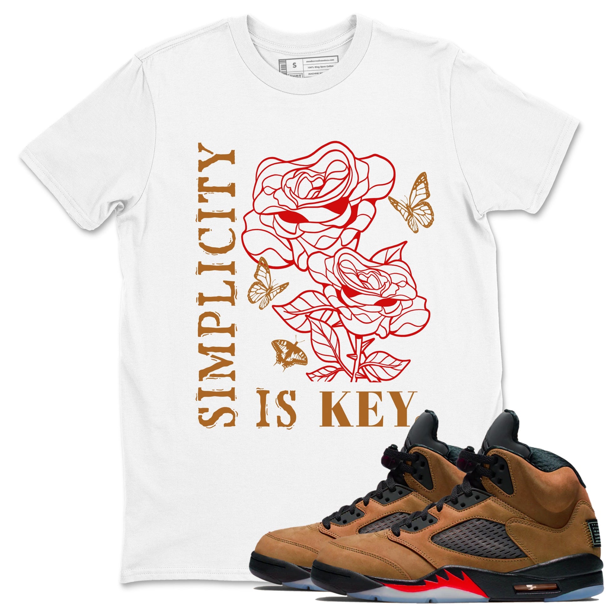 5s Archaeo Brown shirts to match jordans Simplicity Is Key sneaker match tees Air Jordan 5 Archaeo Brown match shoes to clothes SNRT Sneaker Tees unisex cotton White 1 shirts