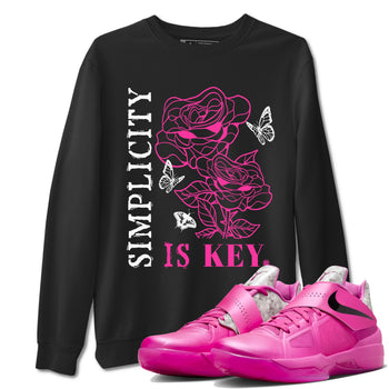 Nike KD 4 Retro Aunt Pearl shirts to match jordans Simplicity Is Key sneaker match tees Nike KD 4 Aunt Pearl match shoes to clothes SNRT Sneaker Tees unisex cotton Black 1 shirts