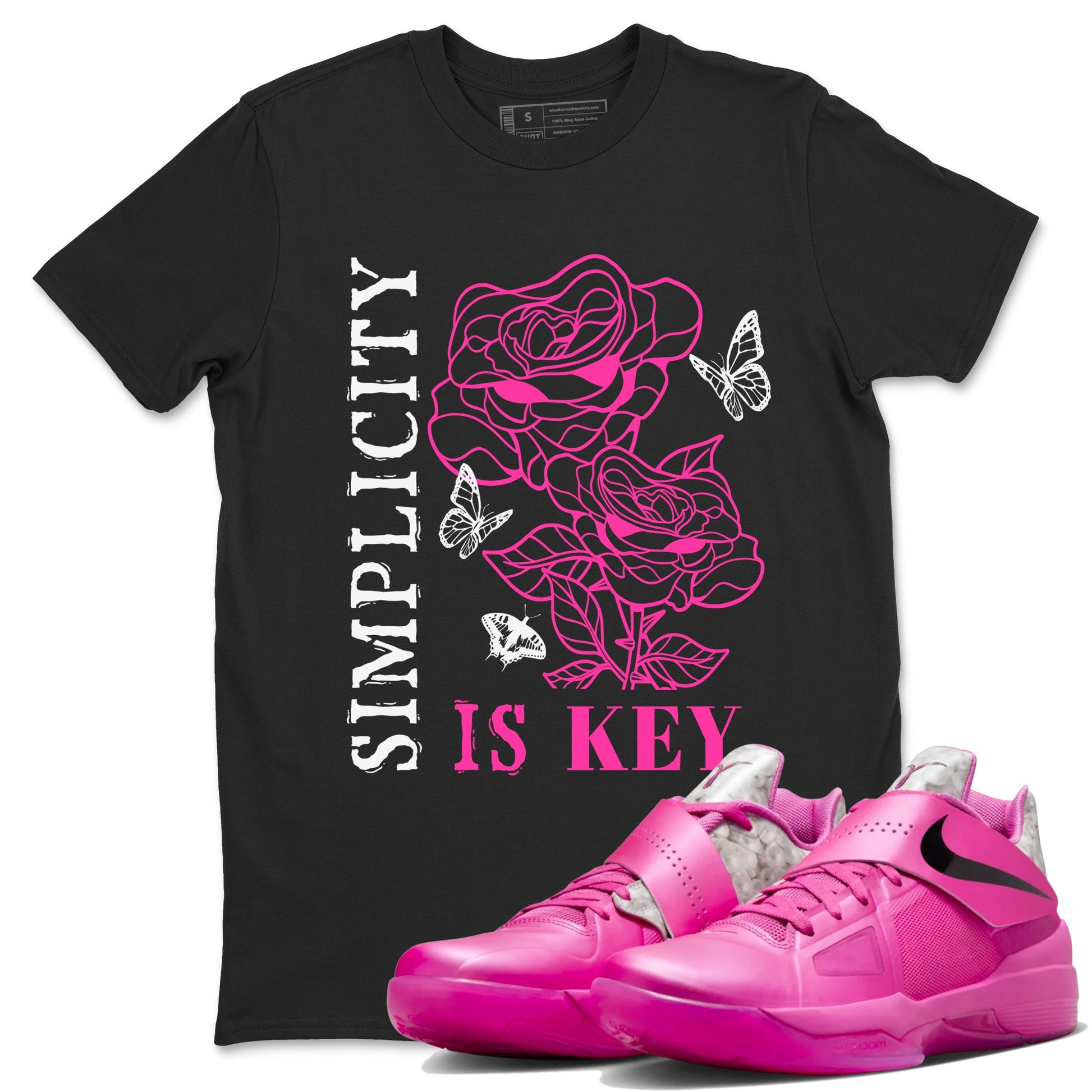 Nike KD 4 Retro Aunt Pearl shirts to match jordans Simplicity Is Key sneaker match tees Nike KD 4 Aunt Pearl match shoes to clothes SNRT Sneaker Tees unisex cotton Black 1 shirts