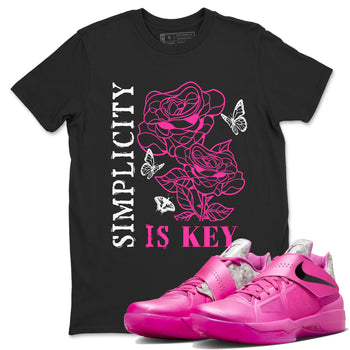Nike KD 4 Retro Aunt Pearl shirts to match jordans Simplicity Is Key sneaker match tees Nike KD 4 Aunt Pearl match shoes to clothes SNRT Sneaker Tees unisex cotton Black 1 shirts