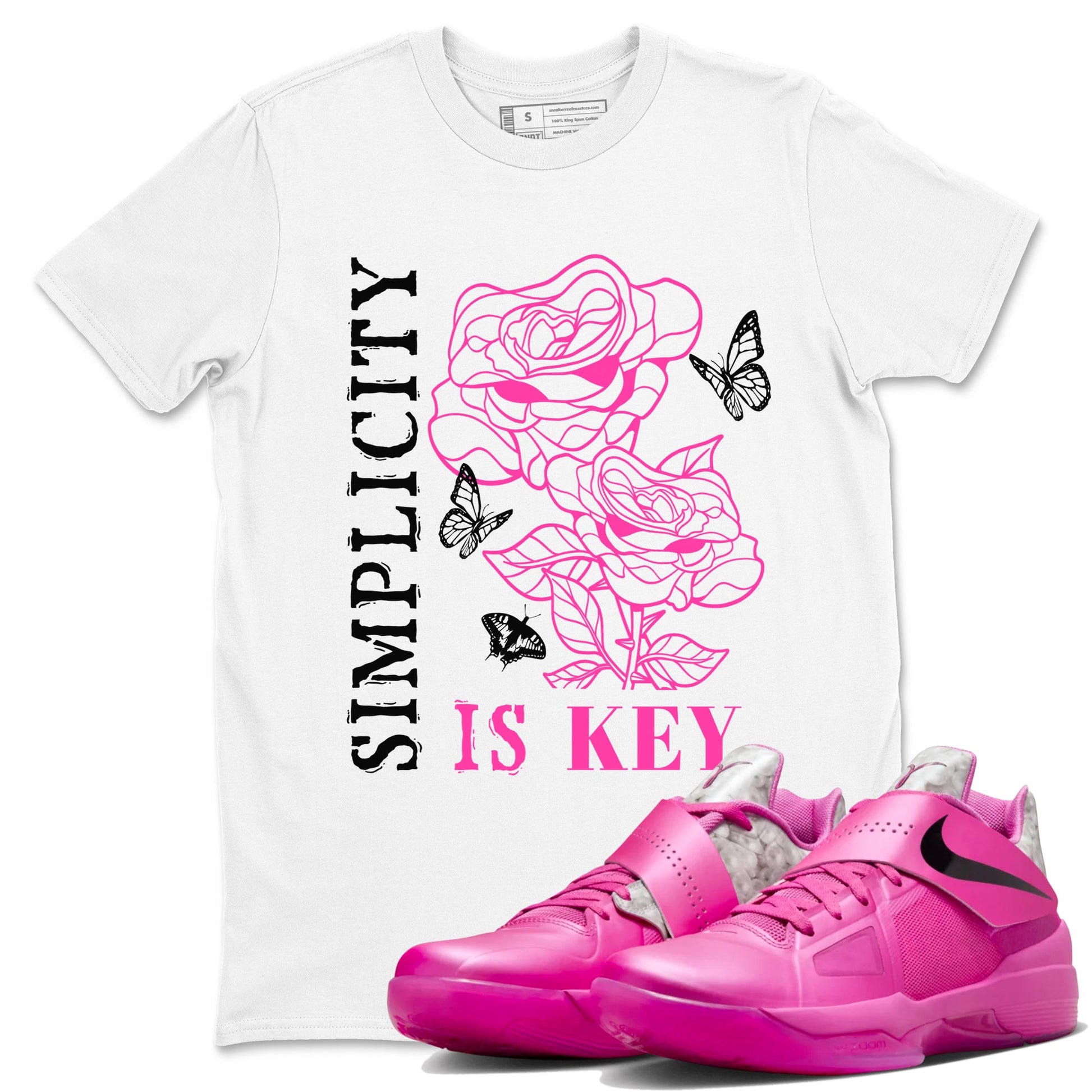 Nike KD 4 Retro Aunt Pearl shirts to match jordans Simplicity Is Key sneaker match tees Nike KD 4 Aunt Pearl match shoes to clothes SNRT Sneaker Tees unisex cotton White 1 shirts