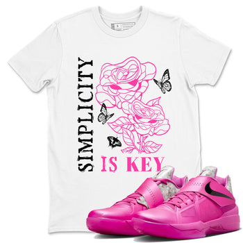 Nike KD 4 Retro Aunt Pearl shirts to match jordans Simplicity Is Key sneaker match tees Nike KD 4 Aunt Pearl match shoes to clothes SNRT Sneaker Tees unisex cotton White 1 shirts
