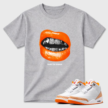 Sneaker match tees – Sneaker Tees To Match Air Jordan 3 Orange Citrus Shoes – Sinner or Saint Tee Heather Grey 1