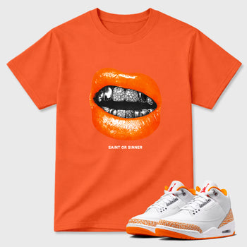 Sneaker match tees – Sneaker Tees To Match Air Jordan 3 Orange Citrus Shoes – Sinner or Saint Tee Orange 1