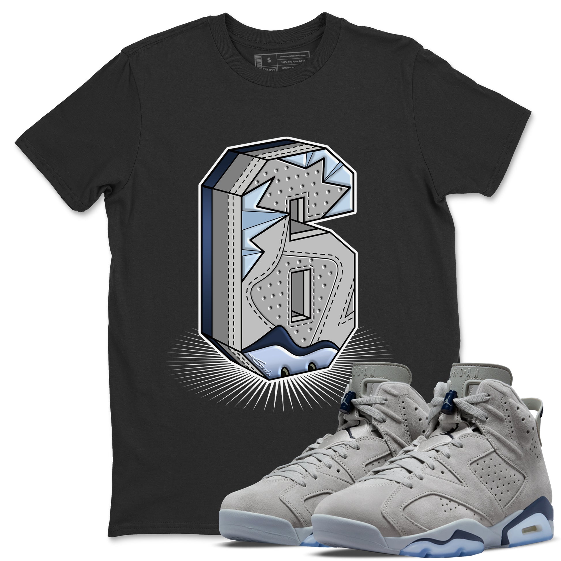 Number Statue Unisex Adult Tops - Air Jordan 6 Georgetown - SNRT Sneaker T-shirts