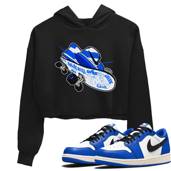 AJ1 Game Royal shirt to match jordans Skateboard sneaker tees Air Jordan 1 Game Royal SNRT Sneaker Release Tees Black 1 crop length shirt