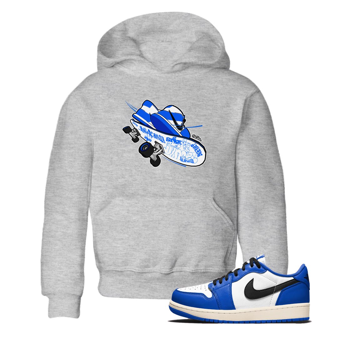 AJ1 Game Royal shirt to match jordans Skateboard sneaker tees Air Jordan 1 Game Royal SNRT sneaker release tees baby toddler Heather Grey 1 cotton Shirt