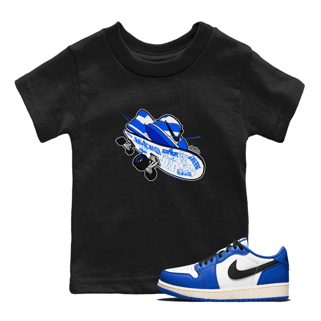 AJ1 Game Royal shirt to match jordans Skateboard sneaker tees Air Jordan 1 Game Royal SNRT sneaker release tees baby toddler Black 1 cotton Shirt