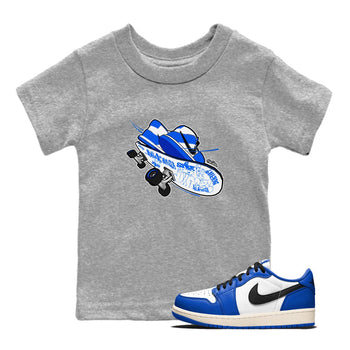 AJ1 Game Royal shirt to match jordans Skateboard sneaker tees Air Jordan 1 Game Royal SNRT sneaker release tees baby toddler Heather Grey 1 cotton Shirt