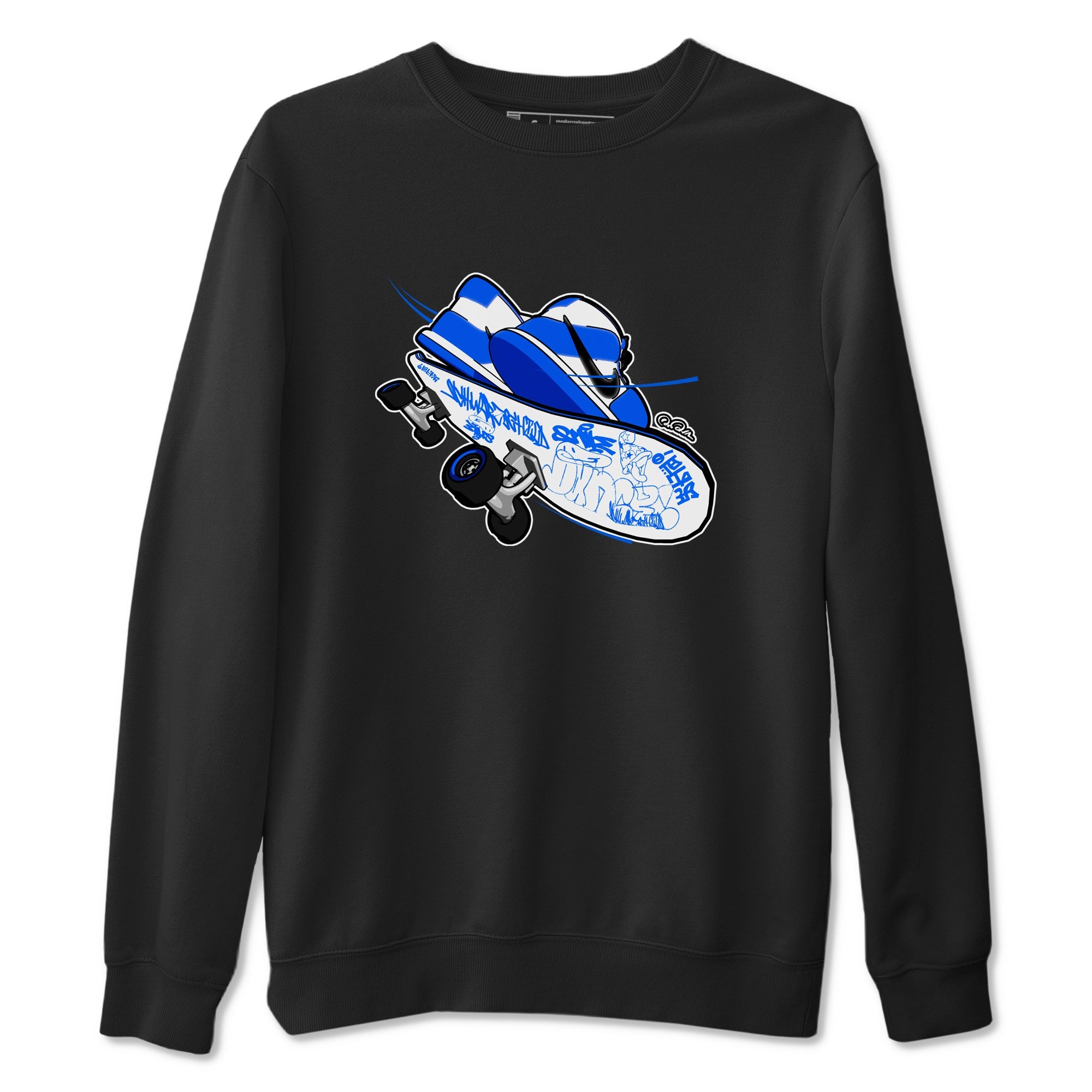 AJ1 Game Royal shirt to match jordans Skateboard sneaker tees Air Jordan 1 Game Royal SNRT Sneaker Release Tees unisex cotton Black 2 crew neck shirt