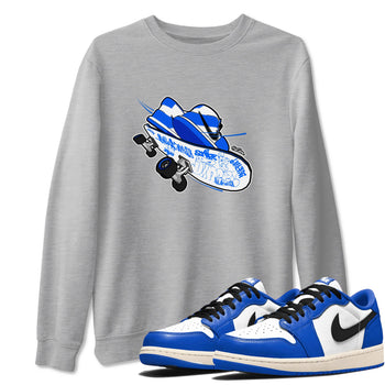 AJ1 Game Royal shirt to match jordans Skateboard sneaker tees Air Jordan 1 Game Royal SNRT Sneaker Release Tees unisex cotton Heather Grey 1 crew neck shirt