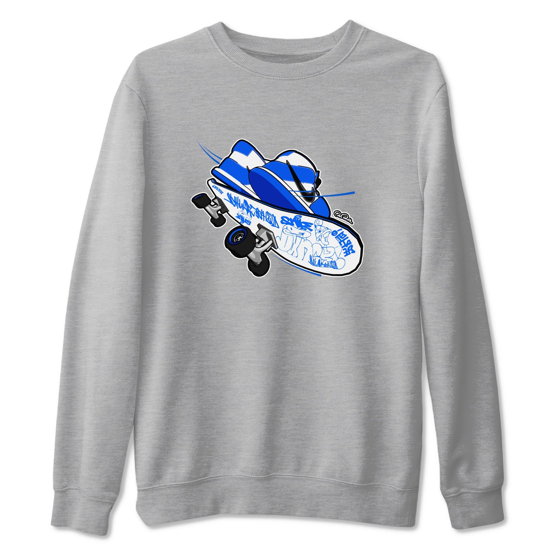 AJ1 Game Royal shirt to match jordans Skateboard sneaker tees Air Jordan 1 Game Royal SNRT Sneaker Release Tees unisex cotton Heather Grey 2 crew neck shirt