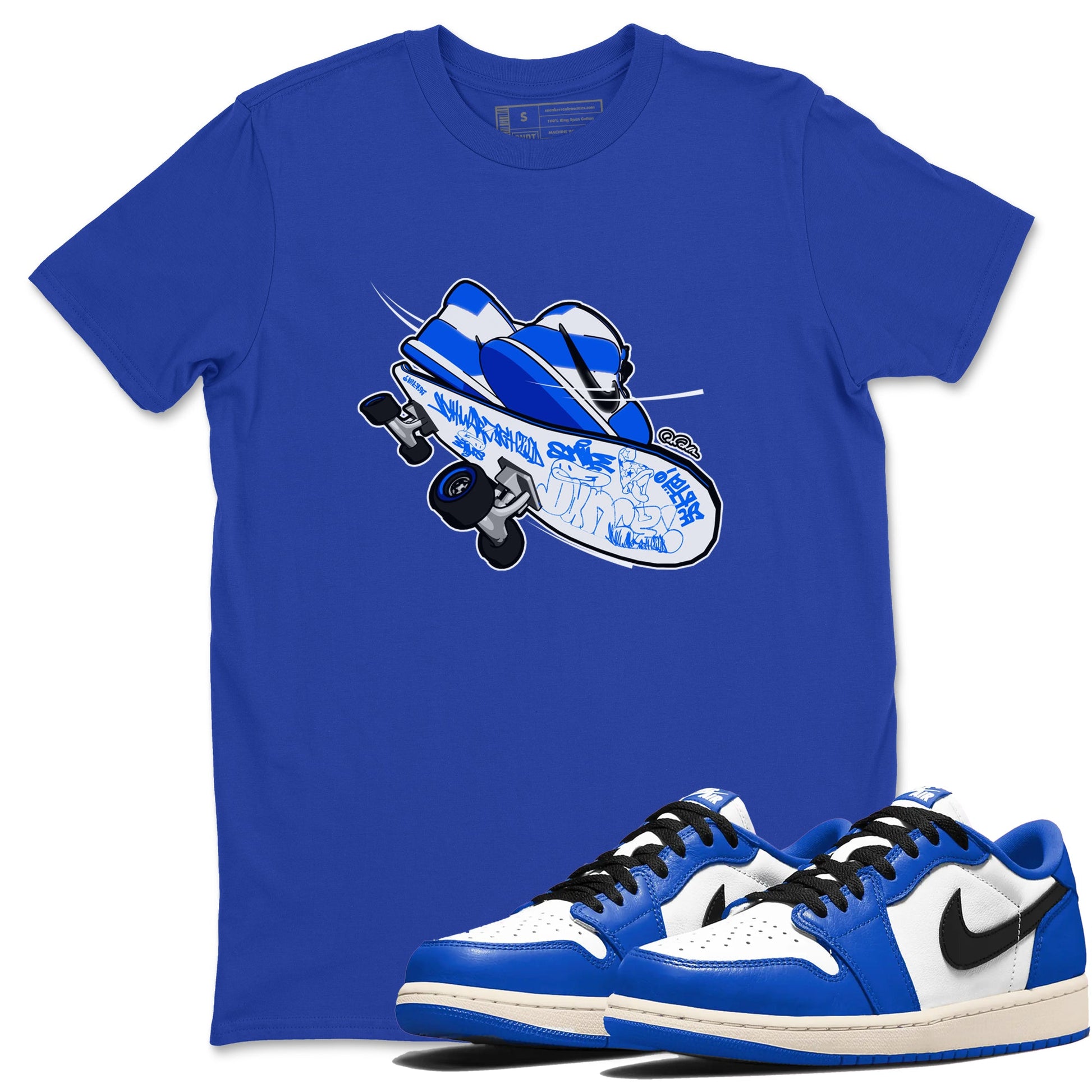 AJ1 Game Royal shirt to match jordans Skateboard sneaker tees Air Jordan 1 Game Royal SNRT Sneaker Release Tees unisex cotton Royal Blue 1 crew neck shirt