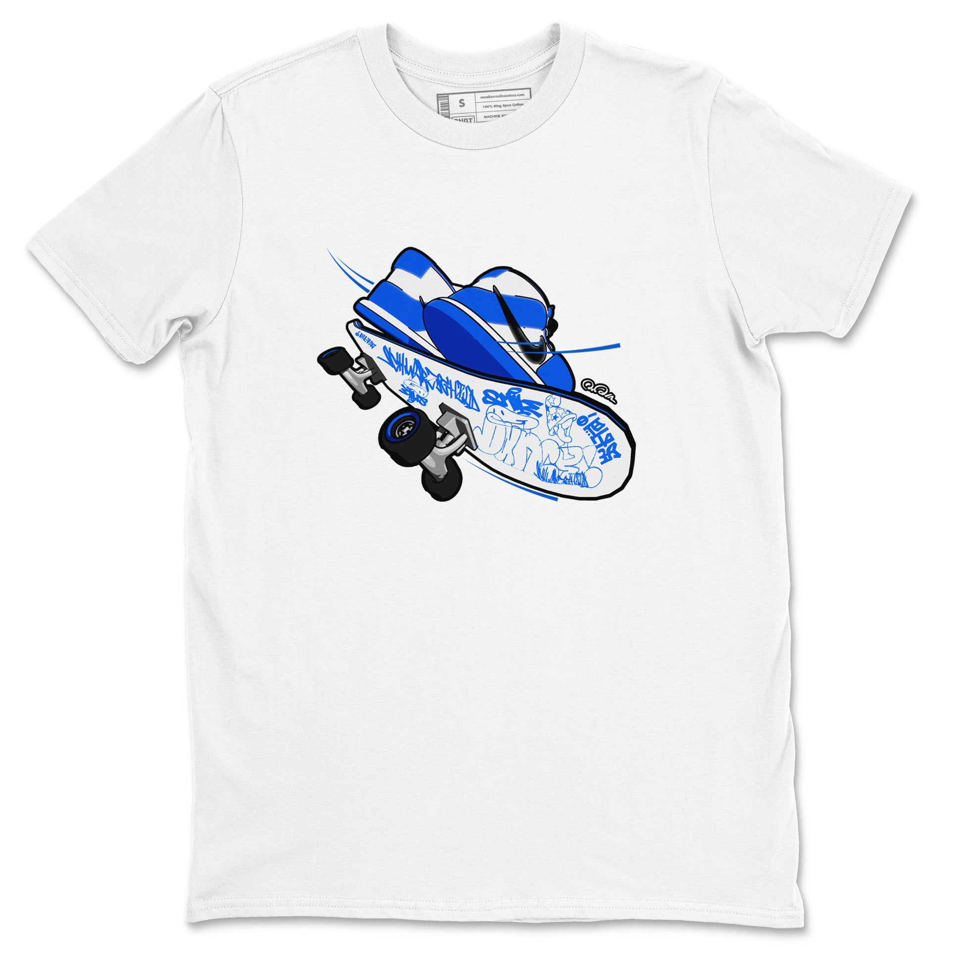 AJ1 Game Royal shirt to match jordans Skateboard sneaker tees Air Jordan 1 Game Royal SNRT Sneaker Release Tees unisex cotton White 2 crew neck shirt
