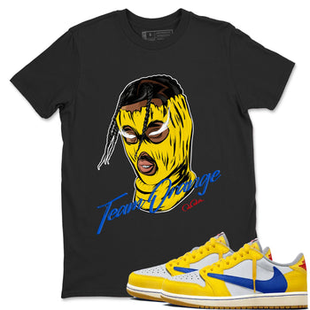 1s Travis Scott Canary shirt to match jordans Ski Mask Gang sneaker tees Air Jordan 1 Travis Scott Canary SNRT Sneaker Release Tees unisex cotton Black 1 crew neck shirt