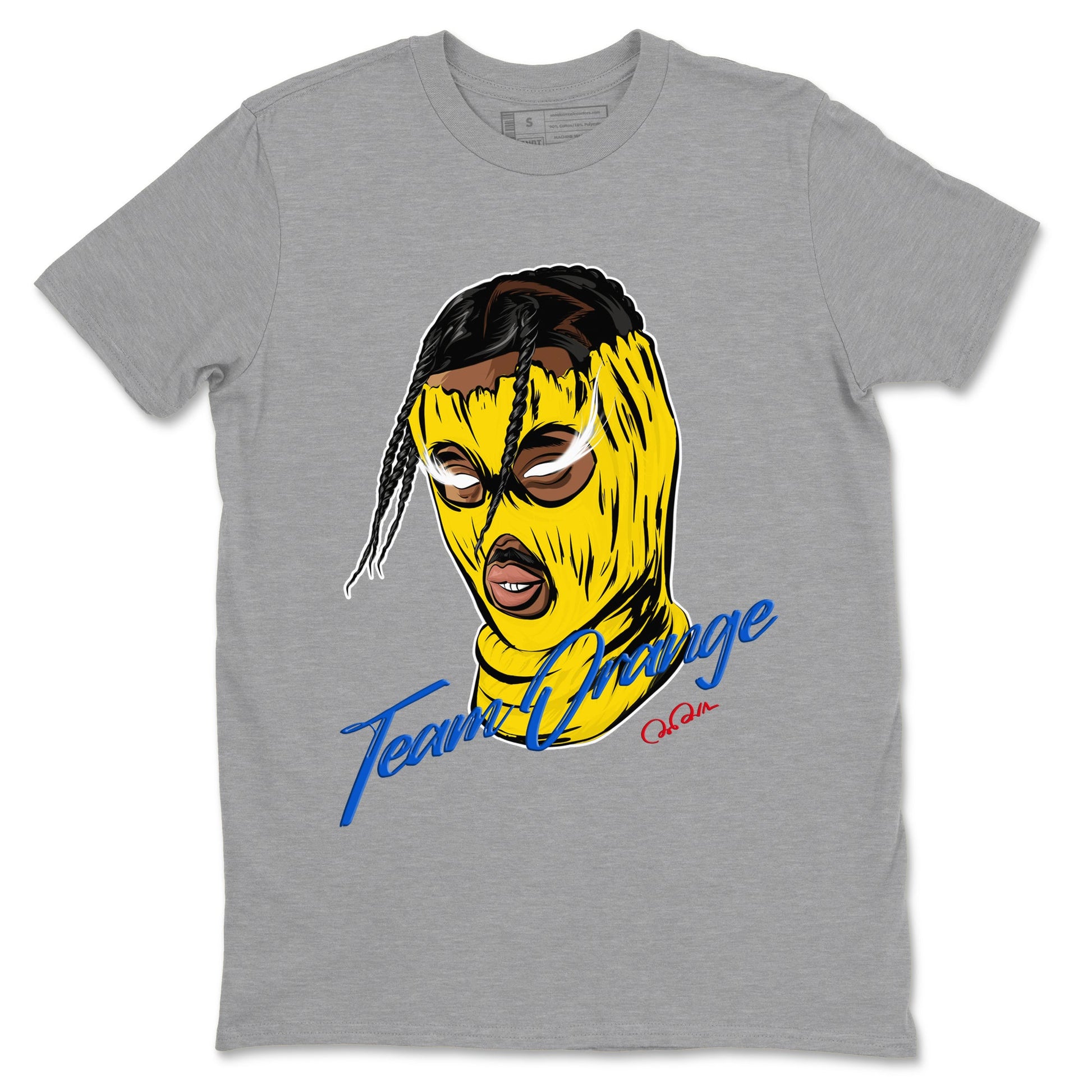 1s Travis Scott Canary shirt to match jordans Ski Mask Gang sneaker tees Air Jordan 1 Travis Scott Canary SNRT Sneaker Release Tees unisex cotton Heather Grey 2 crew neck shirt